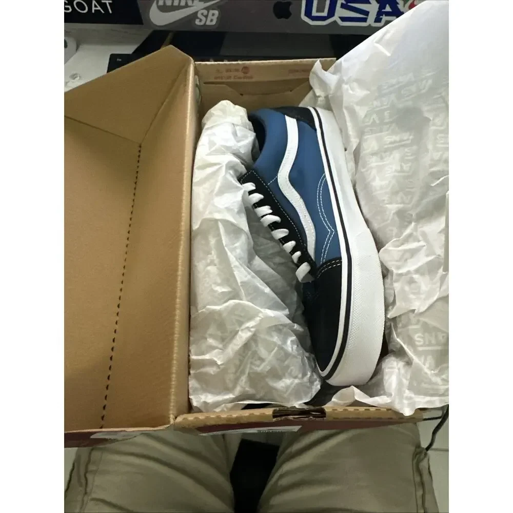 New Men's Size 8.5 Vans Old Skool Navy Blue Skate Shoes VN000D3HNVY